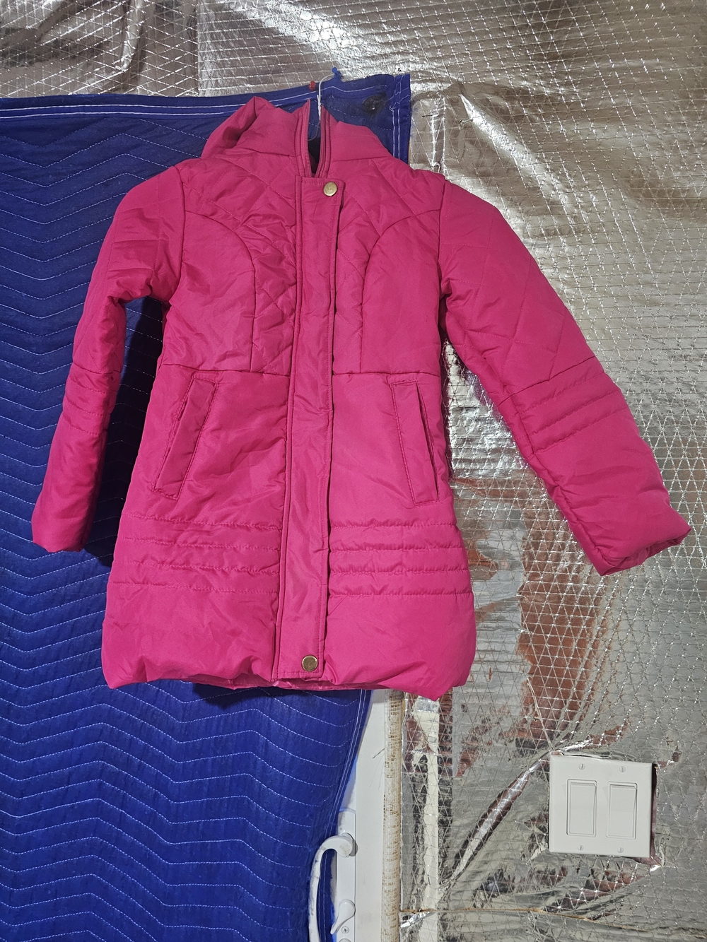Dollhouse Bright Pink Hooded Puffer Jacket